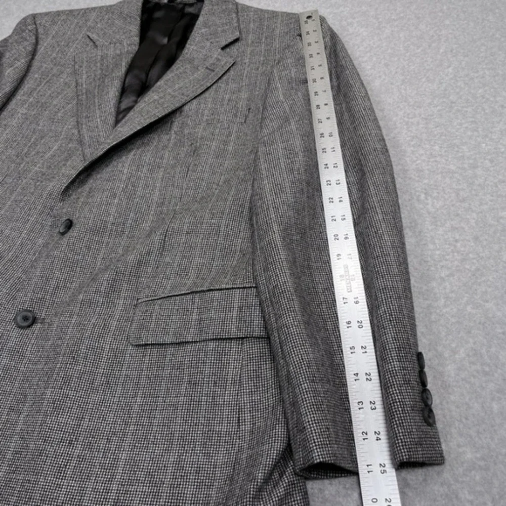 Brooks Brothers 346 Blazer Sz 44 Reg Gray Wool‎ Cashmere Houndstooth Sport Coat